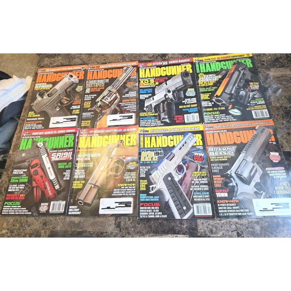 American Handgunner Magazine Lot of 8  Personal Defense Survival Firearms
